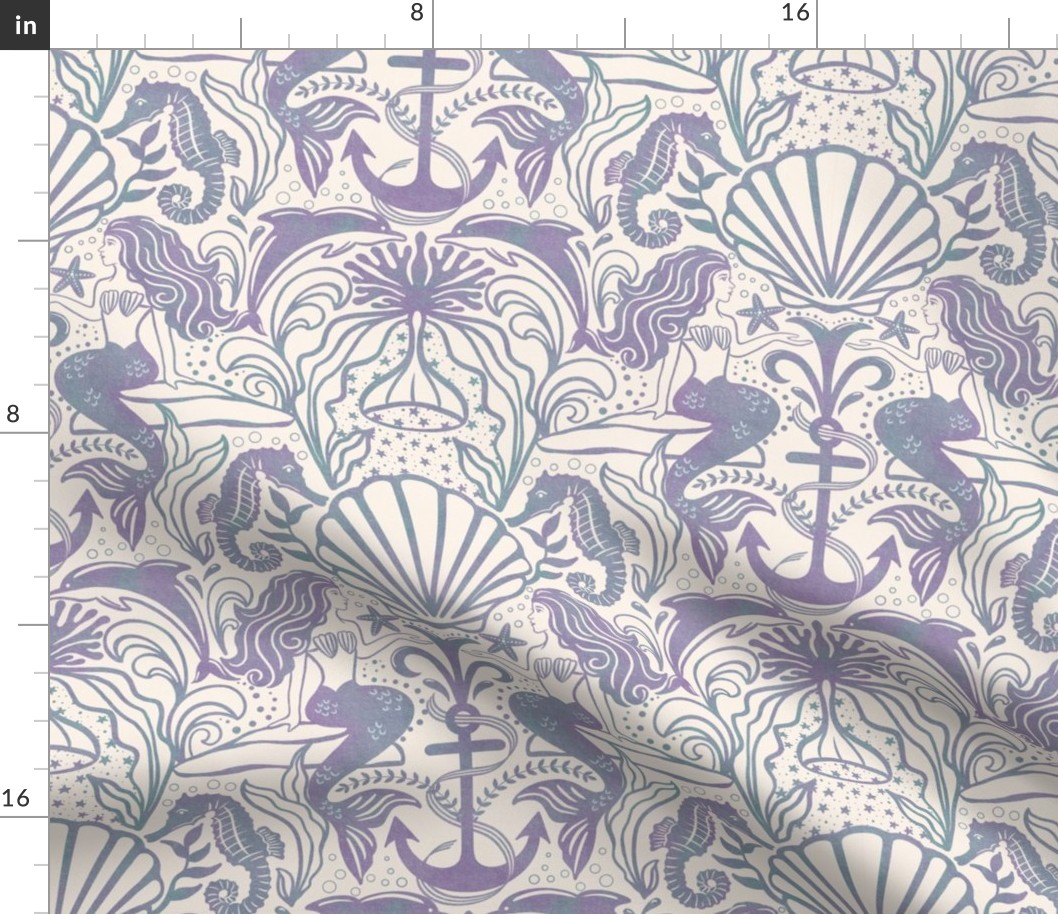 Whimsical Ocean - Purple - Large Scale