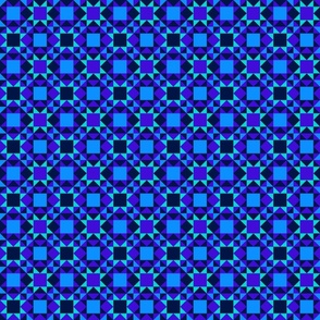 Geometric Patio Tiles - Blue shades - Small