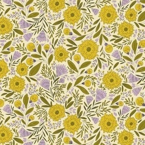 MED wildflowers lavender and olive and yellow