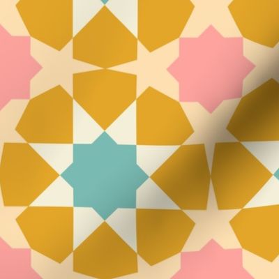 Summer Stars - Medium - Pink, Yellow & Blue