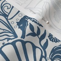 Whimsical Ocean - Navy - Large Scale