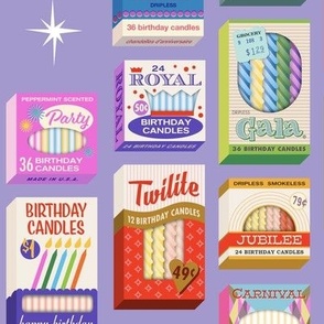 Birthday Party Candles ('80s Lavender) || vintage packaging