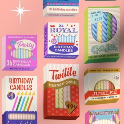Birthday Party Candles (Sherbet) || vintage packaging