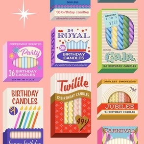 Birthday Party Candles (Sherbet) || vintage packaging