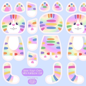 sew-your-own mini rainbow cat