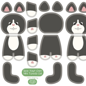 sew-your-own mini tuxedo cat