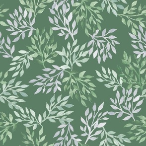 Tricolor Vines - Leaf Green Colorway - Larger Scale
