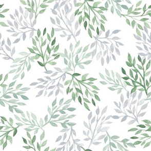 Tricolor Vines - White Colorway - Larger Scale