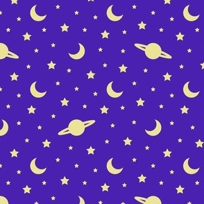 Cosmic Dreams - Purple with Yellow Stars