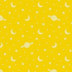 Cosmic Dreams - Bright Yellow with Yellow Stars