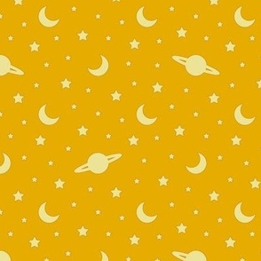 Cosmic Dreams - Yellow with Yellow Stars
