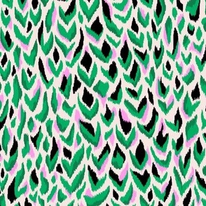 Abstract Animalier Pink Green Black