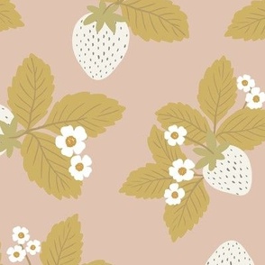strawberry pattern clusters - dusty peach - large