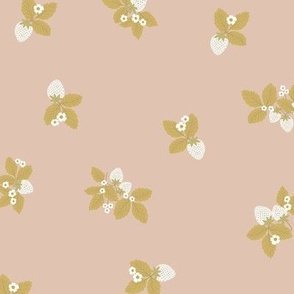 strawberry pattern - dusty peach - small