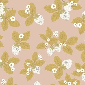 strawberry pattern clusters - dusty peach - small
