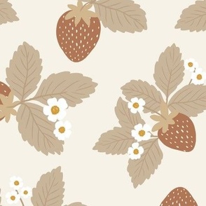 strawberry pattern -beige - large 