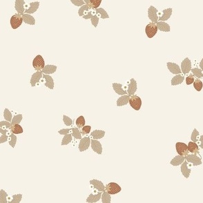 strawberry pattern -beige - sparse - large