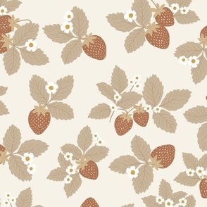 strawberry pattern -beige - small