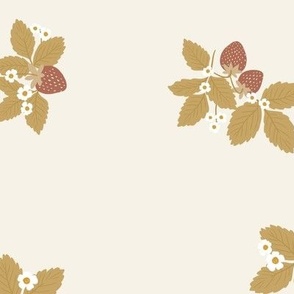 strawberry pattern - golden - sparse - small 