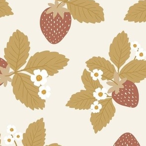 strawberry pattern - golden - large