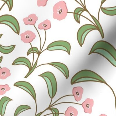 pinkflowers wallpaper, doodle, flower