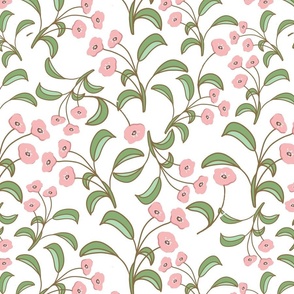 pinkflowers wallpaper, doodle, flower