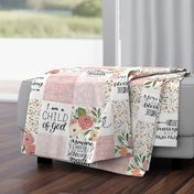 Child of God Patchwork - Floral Multi - Christian Quilt with Scripture 