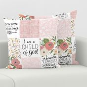 Child of God Patchwork - Floral Multi - Christian Quilt with Scripture 