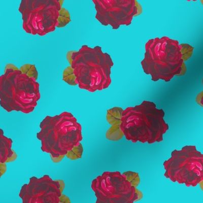 Roses on turquoise