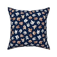 puppy dogs - cute dogs - navy - C23