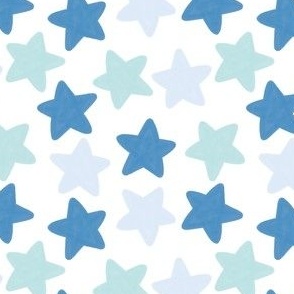 Watercolor Stars - Blue