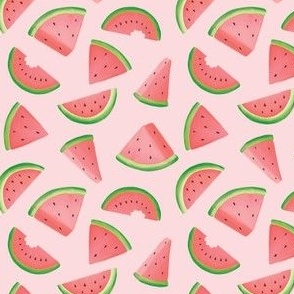 Watercolor Watermelons on Pink