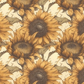 Faded Sunflower Scientific Journal Wall Paper