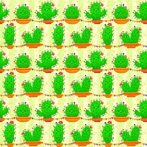 Pom Pom Party Cacti |  Cactus Garden Botanical Succulent Green Stripes for Birthdays