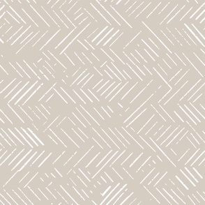 Boho Irregular Chevron Lines - Beige Mudcloth with diagonal lines