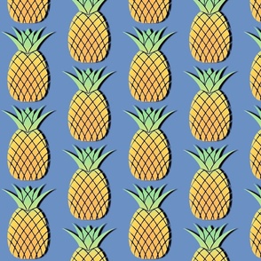 Pineapples on blue
