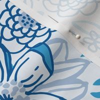 Blue Sketchy Marker Floral