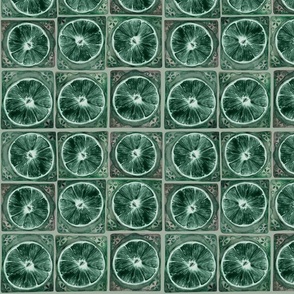 green orange tiles