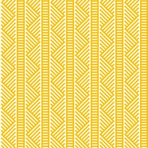 Golden Wheat - Ladder Stripes - Amber Yellow on White - Abstract Textured Geometric Ornament - Line Art - Rural Pattern -  Middle