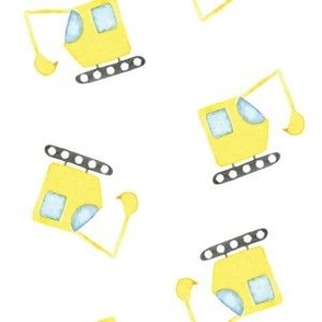 Yellow watercolor diggers on white - signature colour collection 