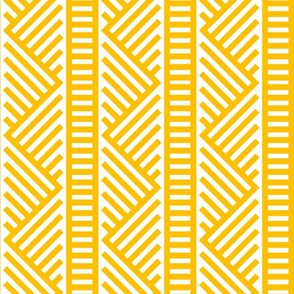 Golden Wheat - Ladder Stripes - Amber Yellow on White - Abstract Textured Geometric Ornament - Line Art - Rural Pattern - Large