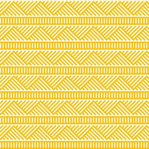 Golden Wheat - Ladder Stripes - Amber Yellow on White - Abstract Textured Geometric Ornament - Line Art - Rural Pattern - Middle Horizontal