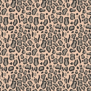 Ocelot, Medium, Bold peach and charcoal 