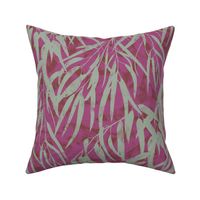 abstract leaves - green & purple & rosewood