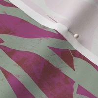abstract leaves - green & purple & rosewood