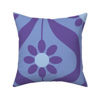 Modern Daisies in Blue and Purple