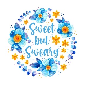 18x18 Panel Sweet But Sweary Funny Sarcastic Floral for DIY Throw Pillow or Cushion Cover