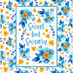 14x18 Panel Sweet But Sweary Funny Sarcastic Floral for DIY Garden Flag Small Wall Hanging or Hand Towel