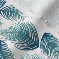 Palm Leaves - Blue Ombre + White - SMALL