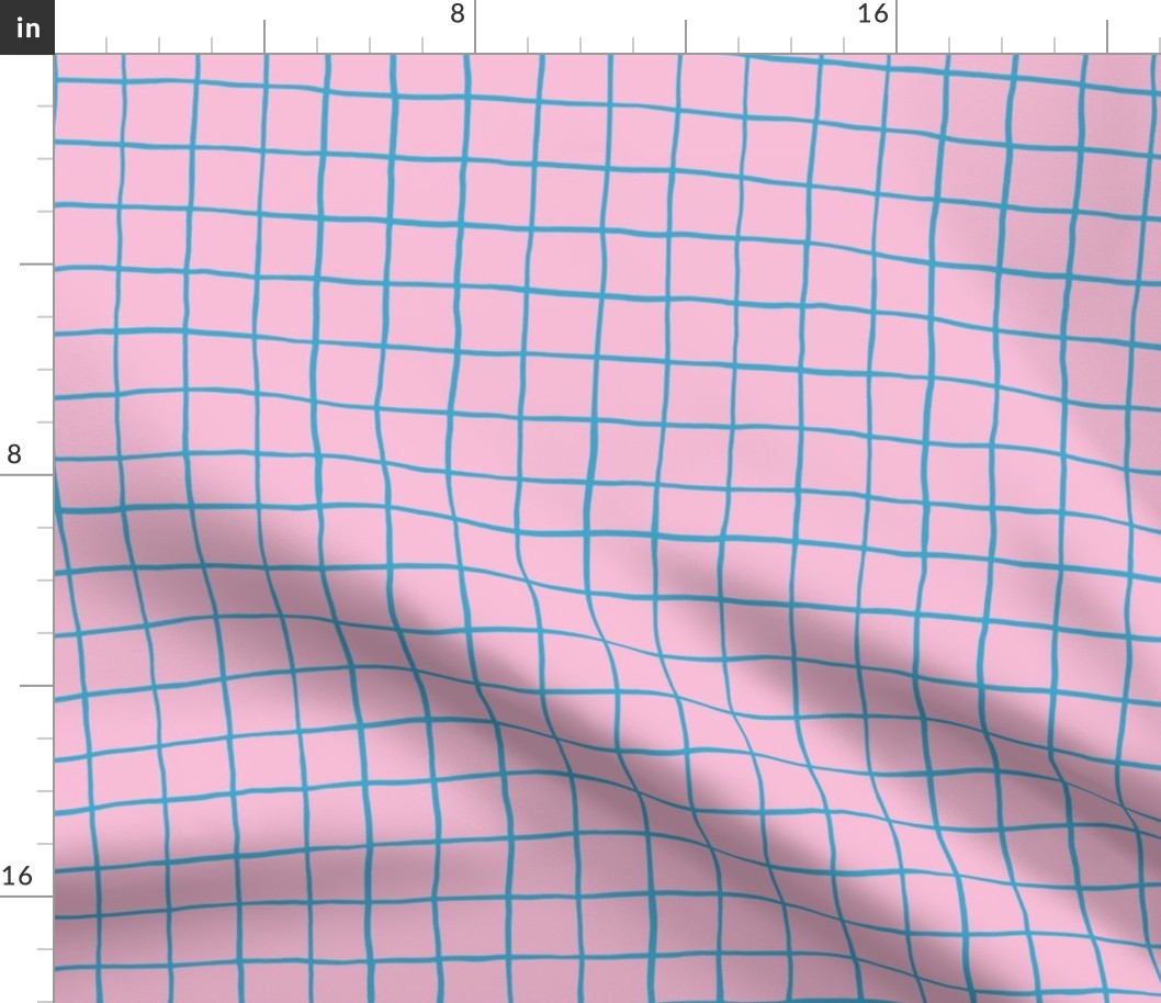 pink turquoise grid